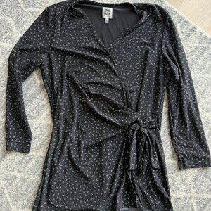 Anne Klein Polka Dot Wrap Top